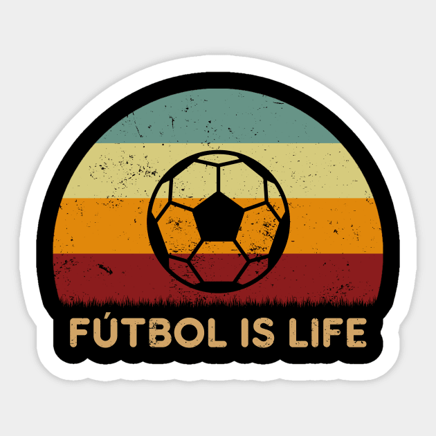 Retro Sunset - Futbol Is Life Sticker by GoodIdeaTees